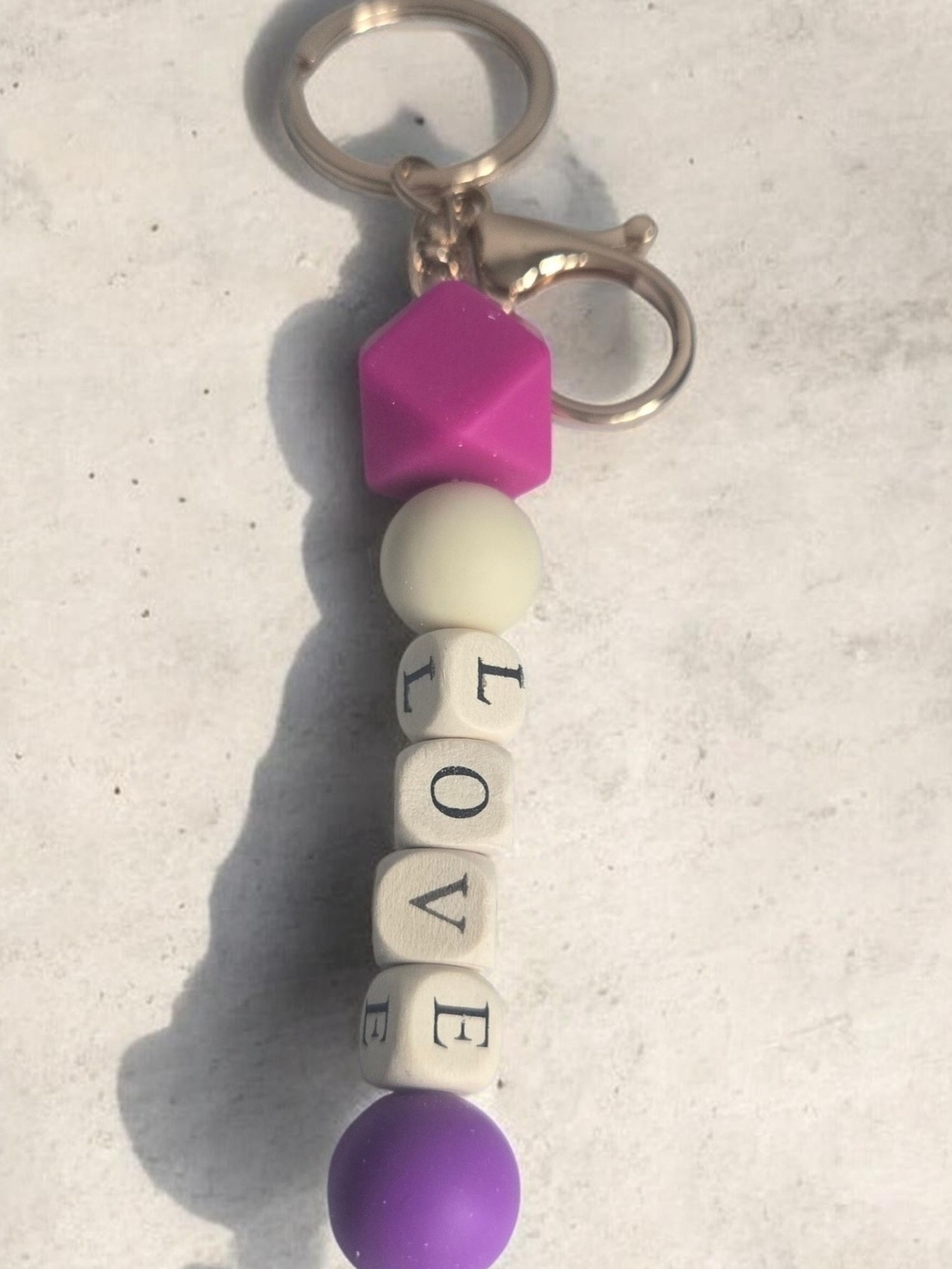 LOVE Beaded Keychain